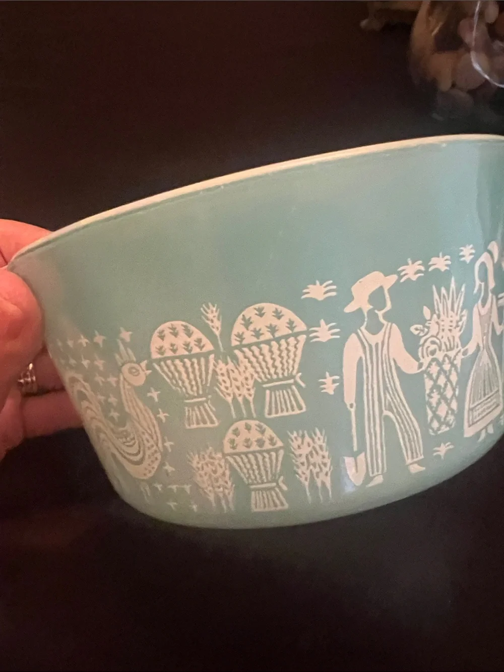 Vintage Aqua Cinderella Mixing Bowls - Set of 2 with lid